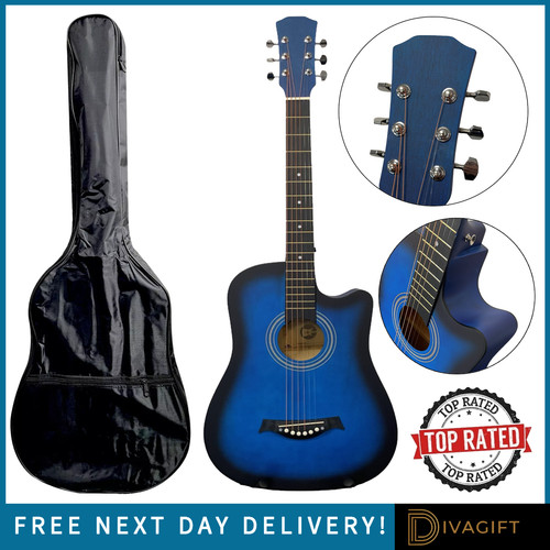 Blue acoustic guitar cutaway - guitar,
