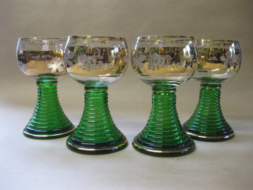 Vintage beehive hock glasses - 4,