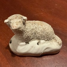 Antique Staffordshire Pottery Lamb Sheep Figurine circa 1840
