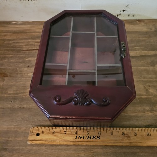 Wood glass octagon - wood,