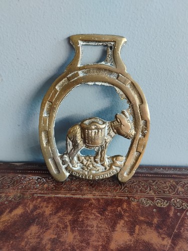 Horse brass clovelly donkey - brass,
