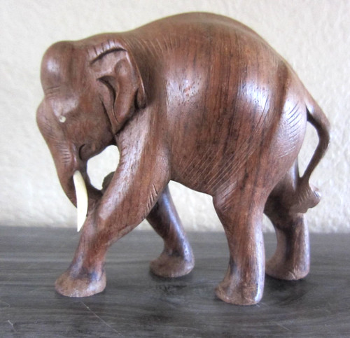 Vintage wooden elephant - wooden,
