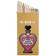 12 x 'Love Potion Bottle' Long 178mm Coloured Pencils / Pencil Set (PE00084677)