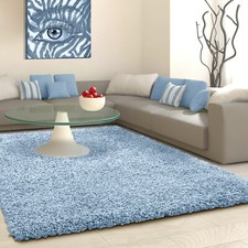 5cm HIGH PILE SMALL EXTRA LARGE PREMIUM QUALITY THICK SHAGGY RUG DUCK EGG BLUE