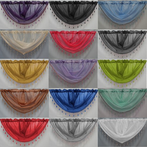 Voile swags crystal beaded - voile,