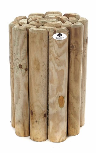 Log rolls garden border grass - garden,
