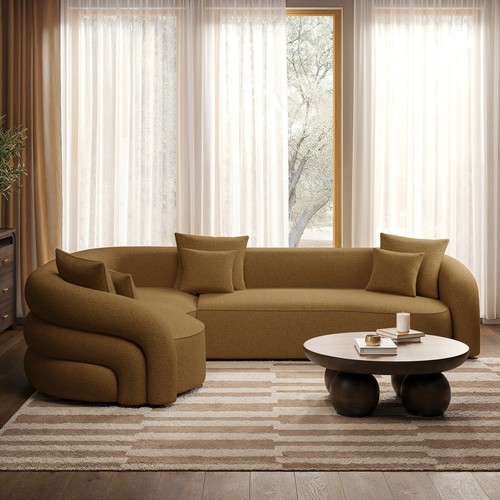 Caramel brown chenille left - brown,