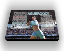 Manchester City - Aguerooo! Wall Hanging Canvas 65cm x 42cm