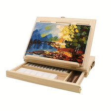 Portable Wooden Drawers Artist Easel Adjustable Sketch Box Painting W/Palette UK
