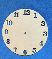 Wooden MDF Clock Face with pre cut numbers 20cm,25cm, 29cm
