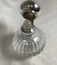 PERFUME BOTTLE CRYSTAL SUPERB VINTAGE HM SILVER “M.M.H” 1998
