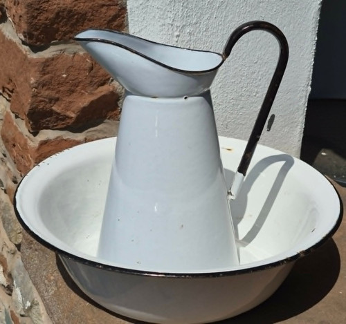 Large enamel jug - enamel,