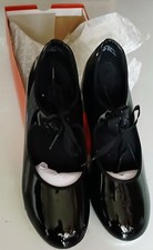 Capezio Black Patent Ladies Tap Dance Shoes Womens Size 8
