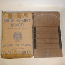 Vintage Shove Ha Penny Board K & C London With Original Box