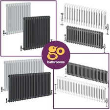 Traditional 2 Column Radiator Vertical Horizontal Rad Cast Iron Style White Grey