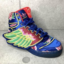 Adidas Jeremy Scott Wings Embroidery Blue High top US 9.5 Sneakers Top mint JP