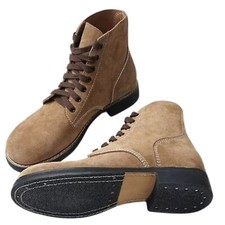 WW2 US Army GI Rough Out Ankle Boots -All Sizes- M 1943 New Repro Leather Boots