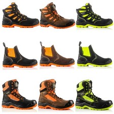 Buckler BVIZ Waterproof Metal Free Hi Vis Safety Work Boots Black/Brown/Yellow