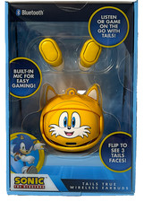NEW RARE SEGA Sonic The Hedgehog TAILS 3 Faces Bluetooth True Wireless Earbuds