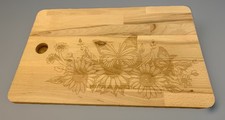 NEW OAK Chopping Board!! Butterfly Floral Design laser cut into one side.