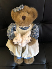 Flame homeware dressed mother brown bear with two babies faux fur  soft toy 12 i