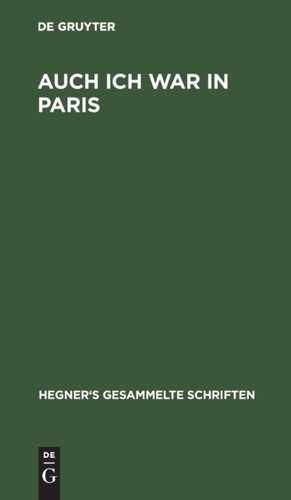 Hegner auch ich - hegner, paris