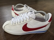 NIKE Cortez ‘Forest Gump’ Mens Running Gym Trainers, White/Red/Blue - Size 8
