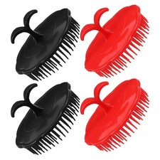  4 Pcs Silicone Scalp Scrubber Hair Detangling Brush Cleaning Massager