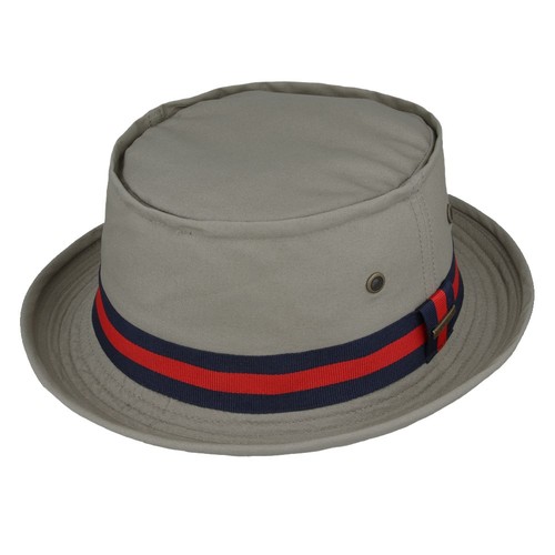 Pork pie hat with striped - with,