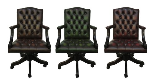 Genuine leather chesterfield - leather,