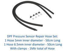 DPF Pressure Sensor Repair Hose Set - 1 Hose 5mm & 1 Hose 6.5mm 50cm with clamps
