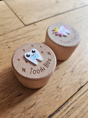 Tooth fairy box wooden - tooth,