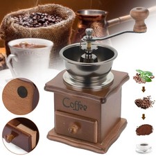 Manual Coffee Grinder Wooden Vintage Hand Crank Bean Spice Grinder Coffee Mill