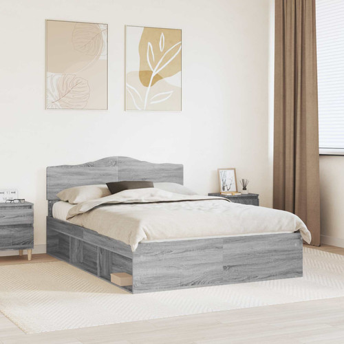 Bed frame grey sonoma - bed,