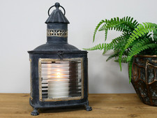 Large Vintage Antique Style Aged Metal Candle Tealight Holder Lantern Light