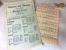 Retail Prices Pamphlet Furniture 1956 Greaves and Thomas Factory Bolton ra