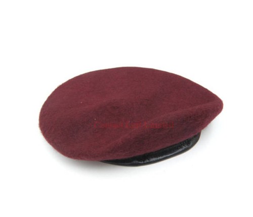 New maroon beret 100 wool - maroon,