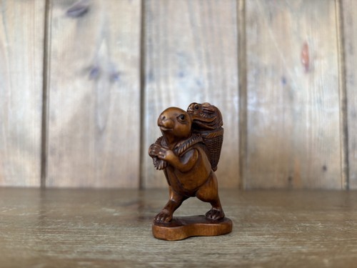 Vintage wooden carved - carved, hare