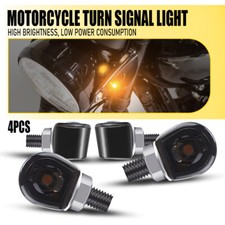 4X Motorcycle LED Turn Signal Mini Blinker Indicator Light Amber Black Universal