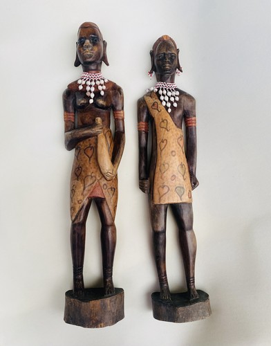 Wooden carved african - 2x,