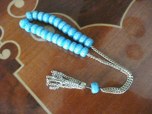 Greek design silver rosary - silver,