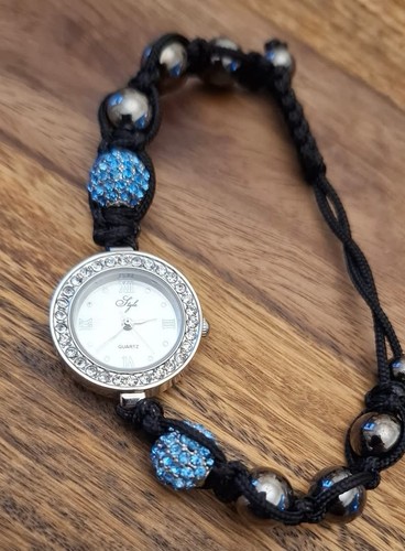 Bracelet watch with diamanté - bracelet,