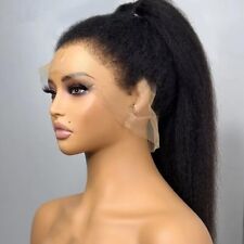 Kinky Straight 360 Lace Front Wig Human Hair Brazilian Hair Pre Plucked 180%