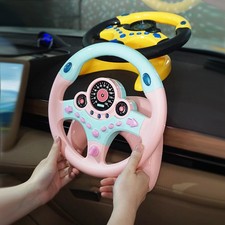 Kid Steering Wheel Toy Simulated Sound Driving Pretend Car Controller Vocal Gift