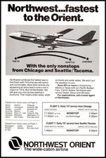 1970s vintage ad for NORTHWEST ORIENT Airline Boeing 747 Jumbo Jet  062925