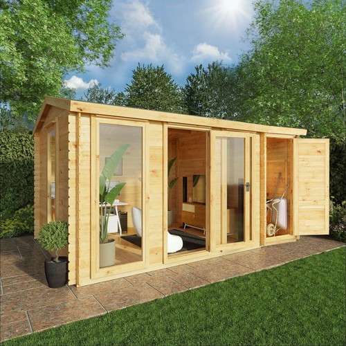 Log cabin with side - x,
