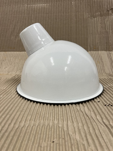 Large white enamelled - white, angled