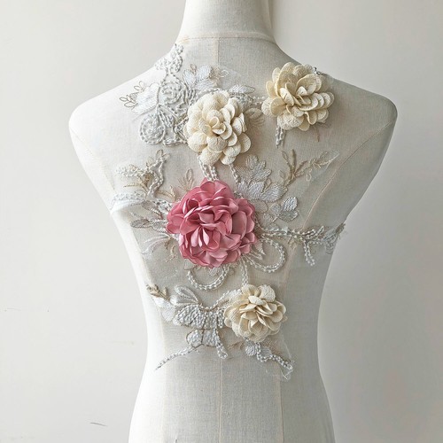 Beaded flower lace - beaded, applique