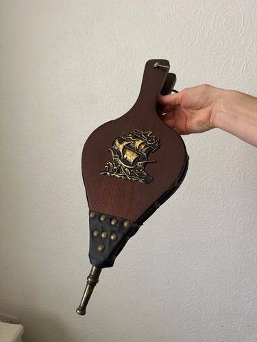Vintage fire bellows working - vintage,