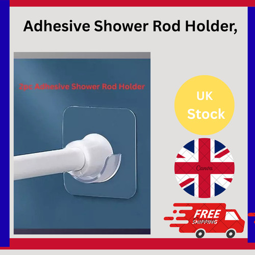 2pc adhesive shower rod - 2pc,